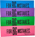 Huge 6.75" Colorful Rubber Pencil Erasers, Rectangular Shape, 12 Pack (4 Colors) for Big Mistakes