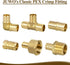 90 Degree 3/4" PEX Elbow, Durable Brass Crimp Fitting for Plumbing Repairs (5 Pack)