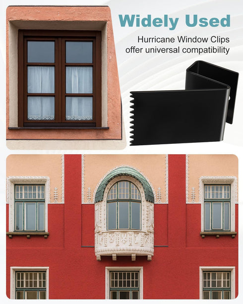 50Pcs 1/2 Inch Hurricane Window Clips for Plywood, Hurricane Clips Fit Thick Reusable Storm Carbon Steel Window Clips