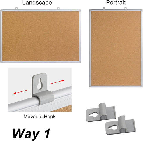 Board2by Cork Board Bulletin Board, 24 x 36 Silver Aluminium Framed, Large Wall Mounted Notice Pin Board