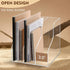 Werhoo 3 Acrylic Desk Organizer,Clear Magazine File Holder with Vertical Compartments, Scratch-Resistant Pads, Book