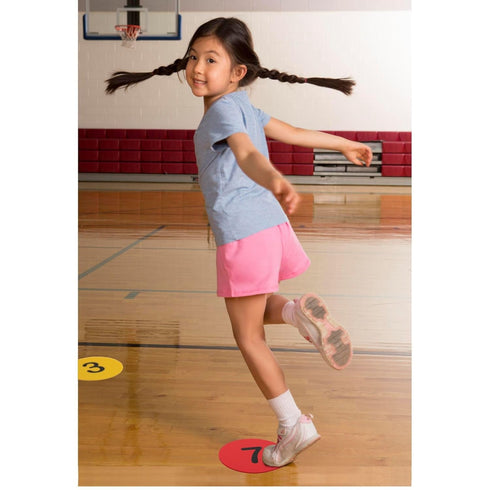 5" Pack 36. S&S Worldwide Spectrum Numbered, Anti-Skid, Soft Round Vinyl Spot Markers for PE / Gym Classes, Class Room