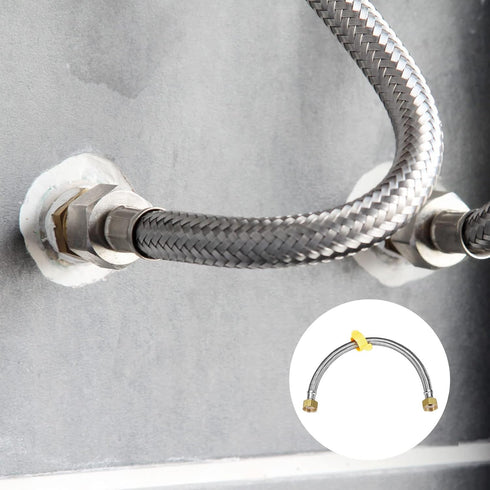 Faucet Supply Hose Connector 2Pcs 400mm/16" 304 Stainless Steel G1/2 Female Water Supply