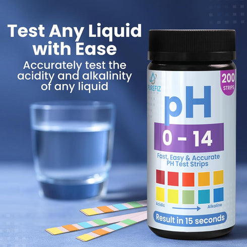 0-14 200 pH Test Strips | Universal Strips for Fast, Accurate pH Testing | Litmus Paper for Water, Pools, Kombucha