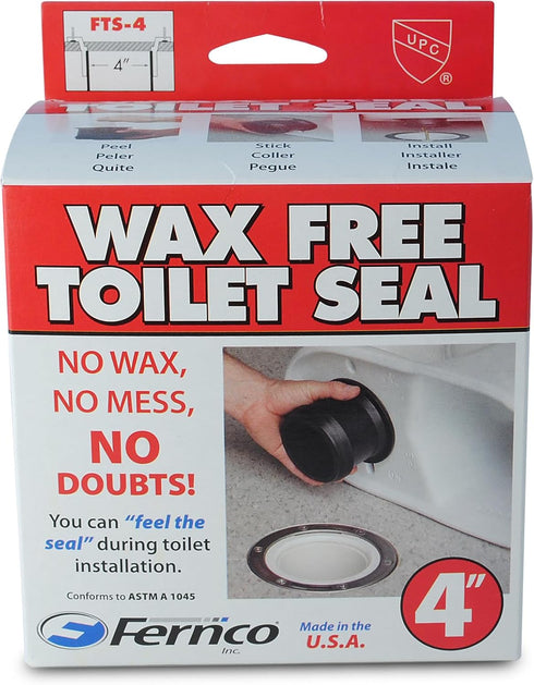 Fernco Wax Free Toilet Seal for 4" Drain Pipe for Easy Installation