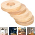 YARNOW Circular Wooden Base for Table Lamp, 5Pcs Round Desk Lamp Stand Replacement DIY Wood Small Lamp Base