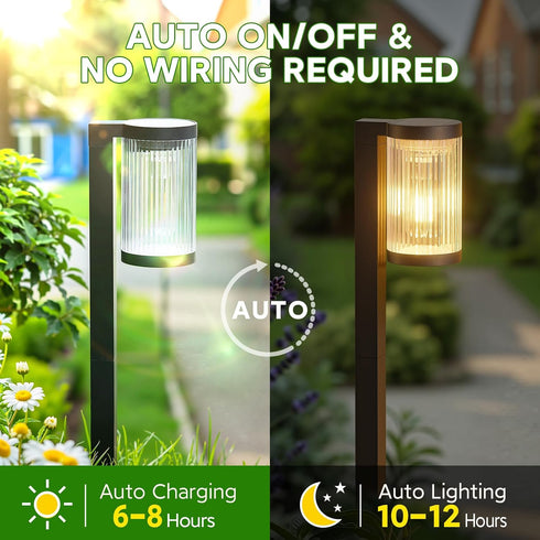 2 Pack 12Hrs, IP65 ELECLINK Solar Pathway Lights Outdoor, Upgraded Outdoor Solar Lights for Outside Super Bright Up