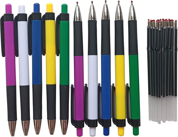Twokiln Ballpoint Pens & Pen Refills,0.7mm Ballpoint Pen Refills, Blue Ink, 10 Pens