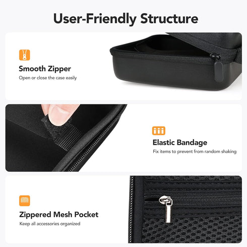 DEPSTECH Original Endoscope Case, Large-Capacity Hardshell Bag for WiFi & USB Scope Cameras, Black