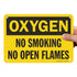 SmartSign S-0574-PL "Oxygen - No Smoking No Open Flames" Sign, 7" x 10"