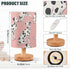Bseiialft Animals Dalmatians Dogs Pink Bedside Table Lamp Nightstand Lamp with Wood Base Night Light Linen Fabric Shade