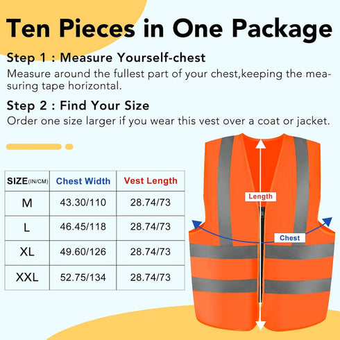 3-Pack Safety Vest for Women and Men