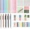 Book Annotation Kit, 12 Pastel No Bleed Highlighters & 5 Color Pens with 620 Sheets Transparent Sticky Notes