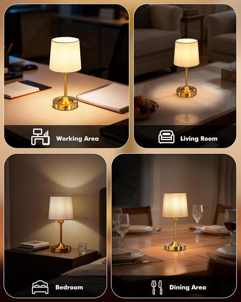 5000mAh 3-Level Dimmable KEILAIMO Cordless Table Lamp, Rechargeable Table Lamp with Brightness, Portable Nightstand LED