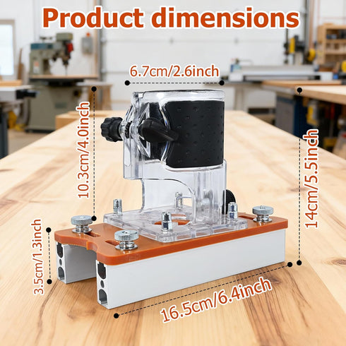 ZMJY 2-in-1 (0-2 Inch Router Jig for Slotting & Positioning, Heavy-Duty Aluminum Adjustable Bracket for Invisible