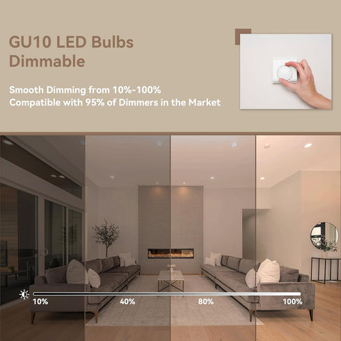 comzler GU10 LED Bulb Dimmable, 50W Halogen Equivalent GU10, 4000K Natural Daylight, GU10 Bulb Replacement for Track Lighting, MR16 GU10 Light Bulb LED 4W 120 Beam Angle 400LM 120V ETL Listed 6 Pack by comzler
