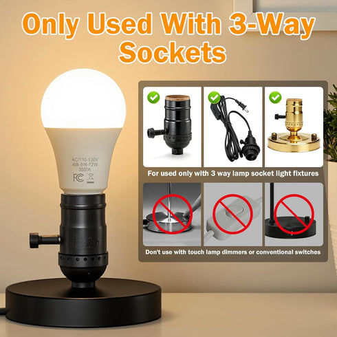 Yochoice 3 Bulbs 40 70 100W 3000K, 4/8/12W Dimmable 3 Bulbs, E26 A19 3 Bulb 8-Pack Way Light Equivalent Soft White Way