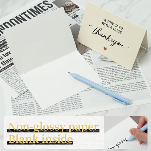 MIXVOVA 25 Pack 350GSM, Thank You Cards with Envelopes, Business, Graduation, Baby Shower & Wedding Thank You Cards