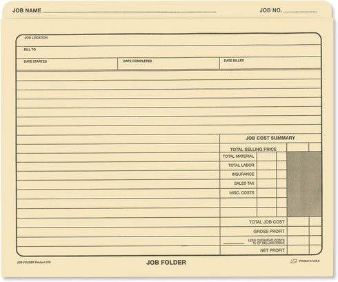 NextDayLabels Classic Manila File Jacket 10” x 12” Job Folders, Heavy Duty, Pack of 25