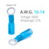 Wirefy 130 PCS Heat Shrink Ring Terminals 1/4" - Blue 16-14 AWG Eyelet Wire Connectors - Resistant Ring Connectors