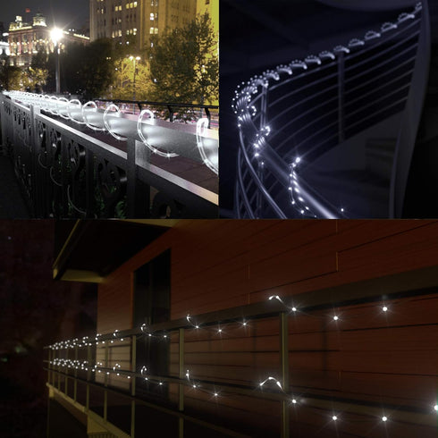 40FT 100 8 KerKoor Solar Rope Lights Outdoor Led- LED Tube Light Modes Solar Powered String Rope Lights Waterproof