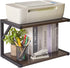 IBUYKE 2-Tier Desktop Printer Stand Holder, Multi-Purpose Desk Organizer Storage Shelf for Fax Machine, Dark Grey