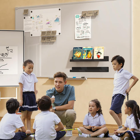 Opps 2 Pack Magnetic Book Shelf for Whiteboard: Acrylic Book Display Shelf with Strong Adsorption Capacity, Magnetic