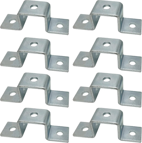 10 Pack - 5 Hole, U Shaped Connector Bracket for 1-5/8" Strut Channel - Heavy Duty, Electro-Galvanized