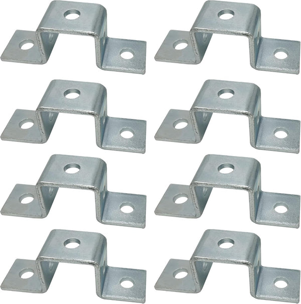 10 Pack - 5 Hole, U Shaped Connector Bracket for 1-5/8" Strut Channel - Heavy Duty, Electro-Galvanized