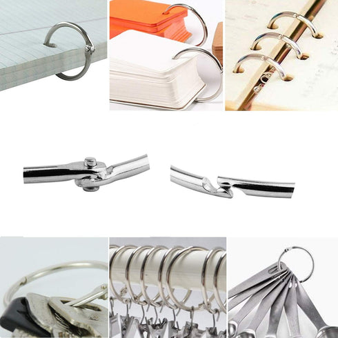 Book Binder Rings 2 Inch - 20 Pack Nickel Plated Silver Loose Leaf Rings for Office Use