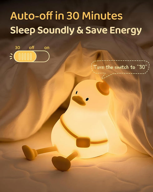 lurk deep Dimmable,Rechargeable Duck Night Light for Kids,Touch Portable and Squishy Silicone Led Nightlight,Kawaii