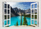 Fake Window for Walls Decal, Faux Windows Poster Picture Open Landscape Wall Art Decor, Natural Scenery Mural (48"x32")