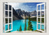 Fake Window for Walls Decal, Faux Windows Poster Picture Open Landscape Wall Art Decor, Natural Scenery Mural (48"x32")
