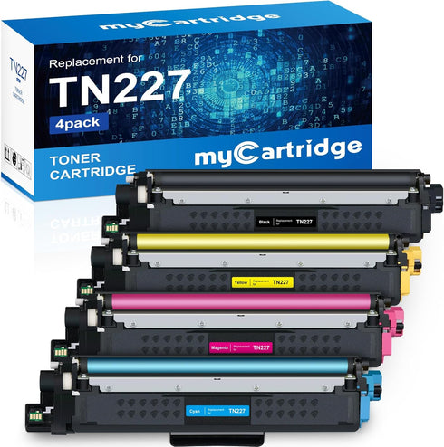 myCartridge TN227 High Yield Toner Cartridge 4 Pack, Replacements for Brother TN-227