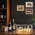 Drinks Neon Sign, Drinks Signs USB LED Desk Lightbox with ON/OFF Switch, Light Up Sign for Table Decor, Home Bar