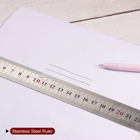 2pcs Stainless Steel Ruler, 15cm/6" Length x 1/36" Thick Measuring Tools for Woodworking Painting Craft