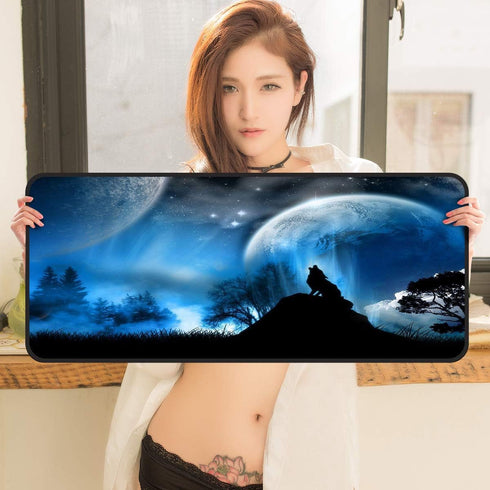 Qisan Large Gaming Mouse Pad, Extended Size 31.5"x11.8"x0.15" with Anti-Slip Rubber Base for Computer