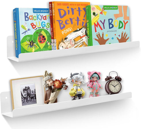 HDLDYDD 2-Pack Magnetic Book Shelf for Whiteboard - 17 Inch Reusable Metal Magnetic