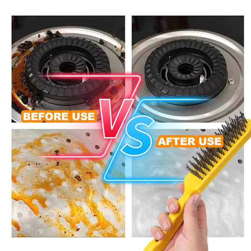 Set 2 1 Wire Brush Heavy Duty Stainless Steel Bristles Brush with Plastic Handle in Deeping Cleaning Tools