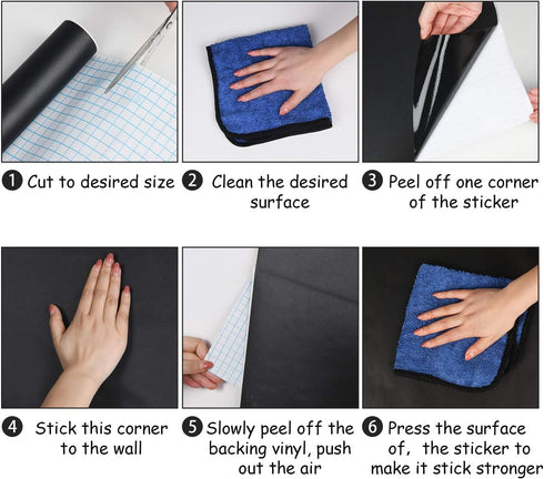 Chalkboard Wall Stickers, Self Adhesive Removable Reusable Erasable Wallpaper for Kids Home Office