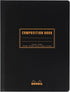 Rhodia 119229C Flexible Notebook, B5 Cloth Back Composition Book, Black, Small Squares, 160 Pages, White Clairefontaine
