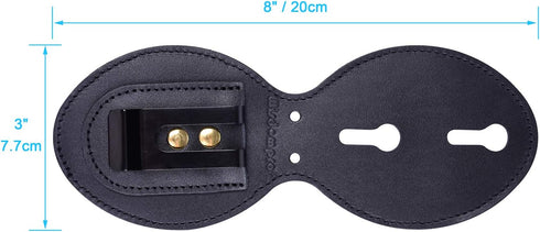 Wisdompro Cowhide Leather Police Badge Holder, Universal Pocket Case with Belt Clip and Chain Necklace