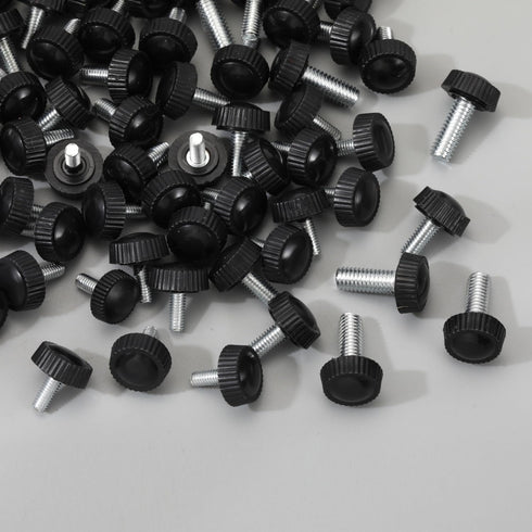 Impnit 30PCS 3 Screw(M4M5M6) Size Threaded Knurled Thumb Screws, Monitor Screws Vesa Screws Carbon Steel Clamping Knobs