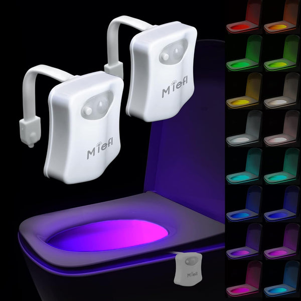 MIEFL Toilet Light Motion Sensor 16 Colors Changing (2 Pack),LED Glow Bowl inside