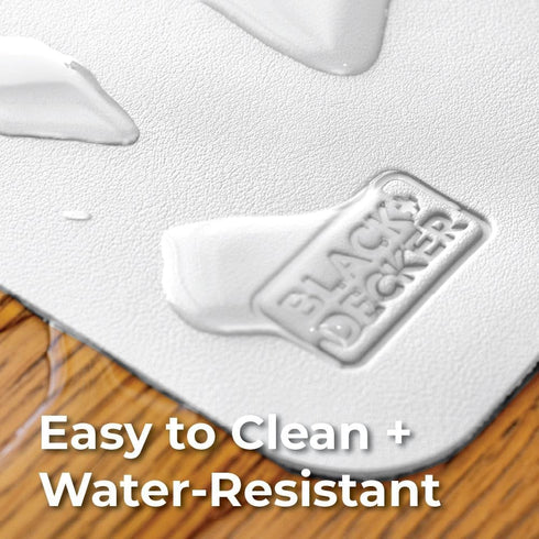 7.5" 11" BLACK+DECKER Water-Resistant Nightstand Mat, x Protects Nightstands from Liquids & Dirt, Travel-Ready, Stylish