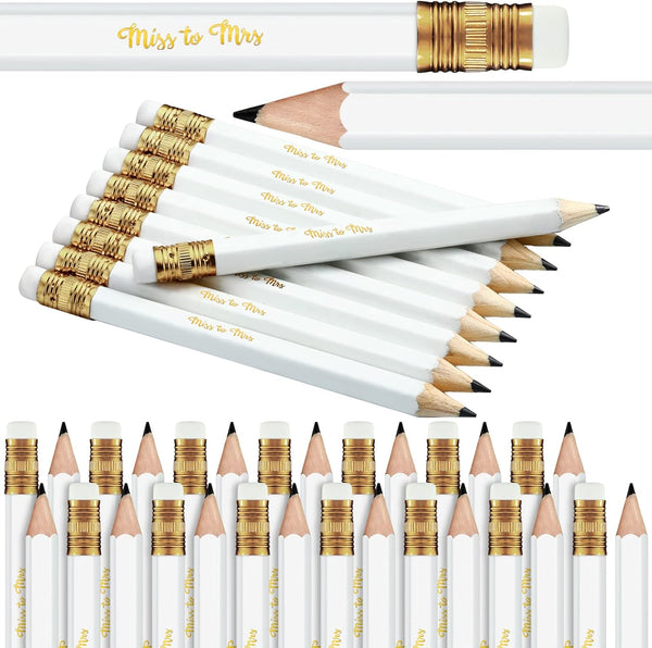 Chinco 72 Pieces Bridal Shower Game Pencils, Pre Sharpened Mini Short Pencils for Wedding Shower Favors