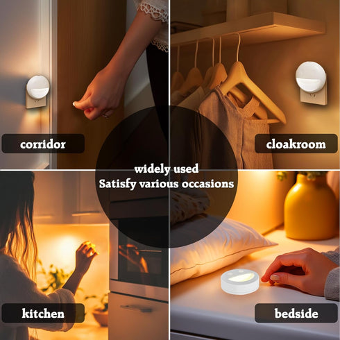 4 Pack 4800-5200K VAVOFO Plug in Night Light with Dusk to Dawn Sensor, Smiley Face LED Night Lights, Daylight White