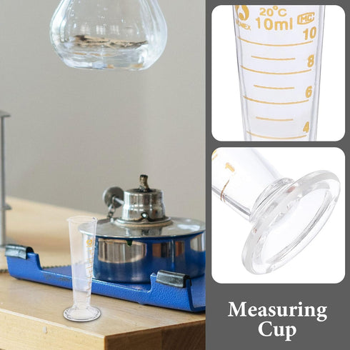 Professional Lab Graduated Measuring Cup - Thickened Borosilicate Glass Conical Beaker with Spout (10ml)