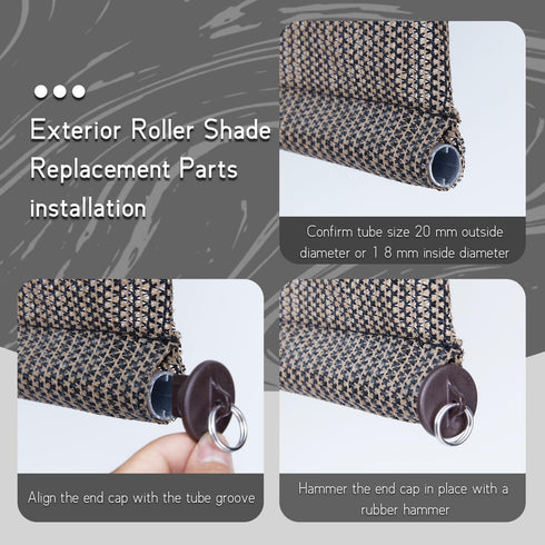 Lihopefe 5 Bungee kit Pieces with Pull Ring end Cover, General Replacement of Outdoor Roller Shutter Door/Indoor Roller