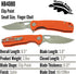 8Cr13MoV 2.80" Honey Badger Knives Small Clip Point Folding Pocket Knife - Steel, Blade, Orange FRN Handle - Ball